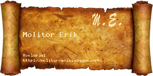 Molitor Erik névjegykártya